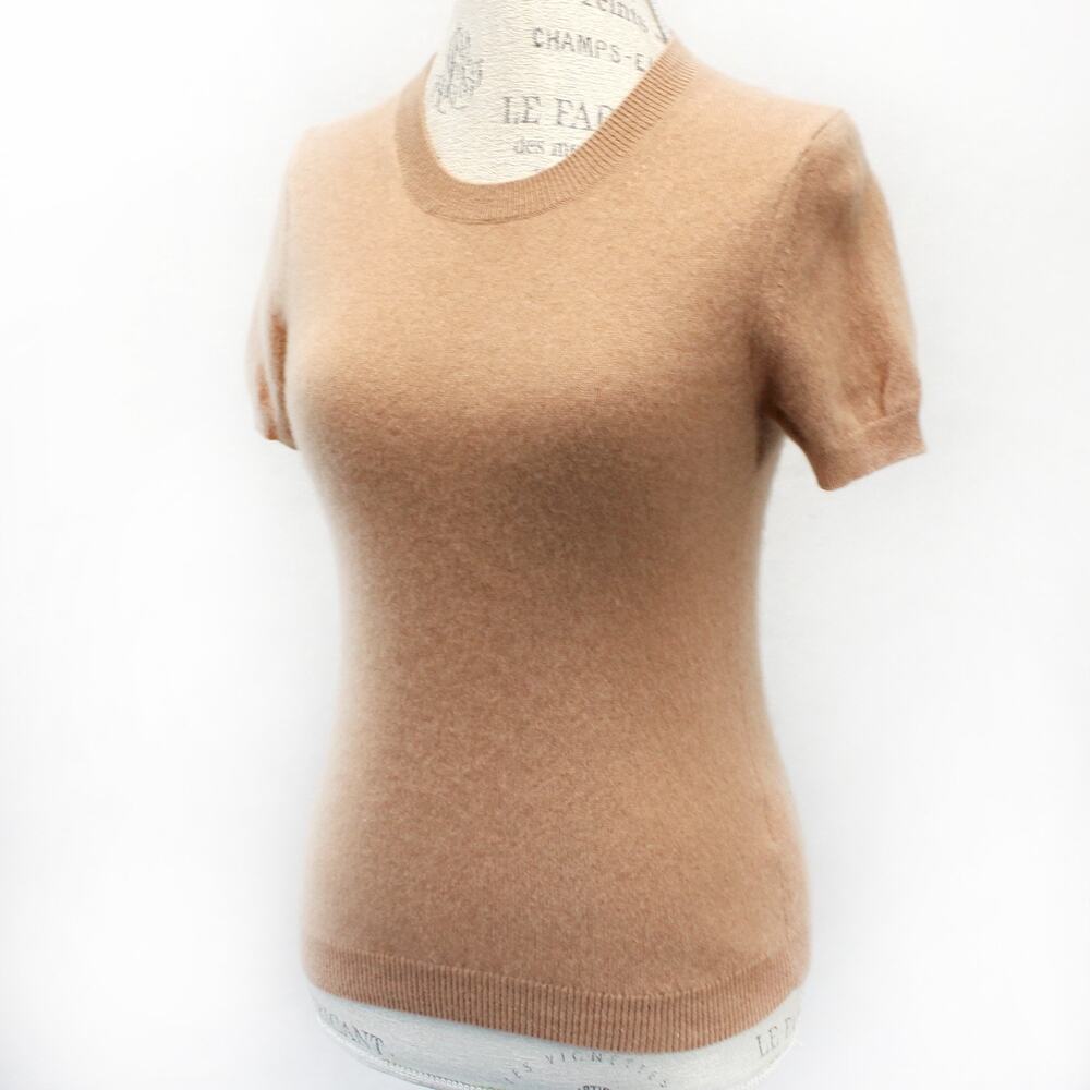 Quince Sweater Pullover 100% Cashmere Crew-Neck Short Sleeve Cozy Minimalist M